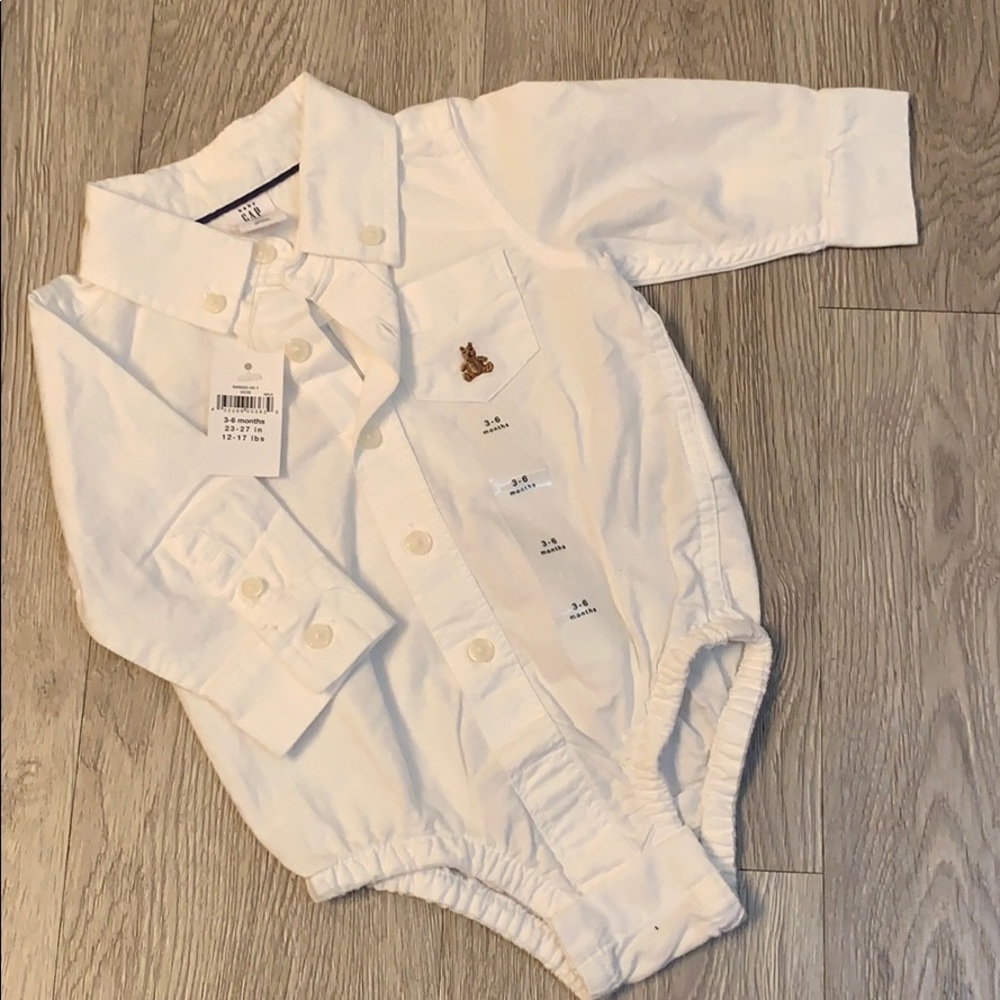 Baby Gap - white button down onesie